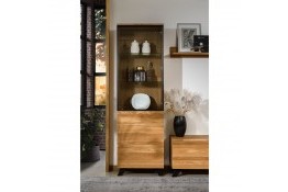 Шкаф с витриной MORTIZ 1 L из массива дуба